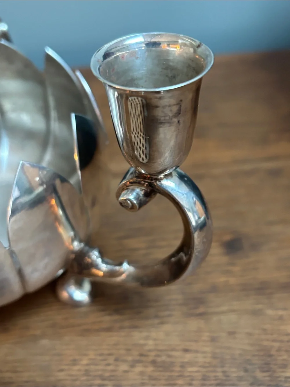 VTG Reed & Barton Silver Plated Lotus 3-Arm Candle & Flower Frog Centerpiece